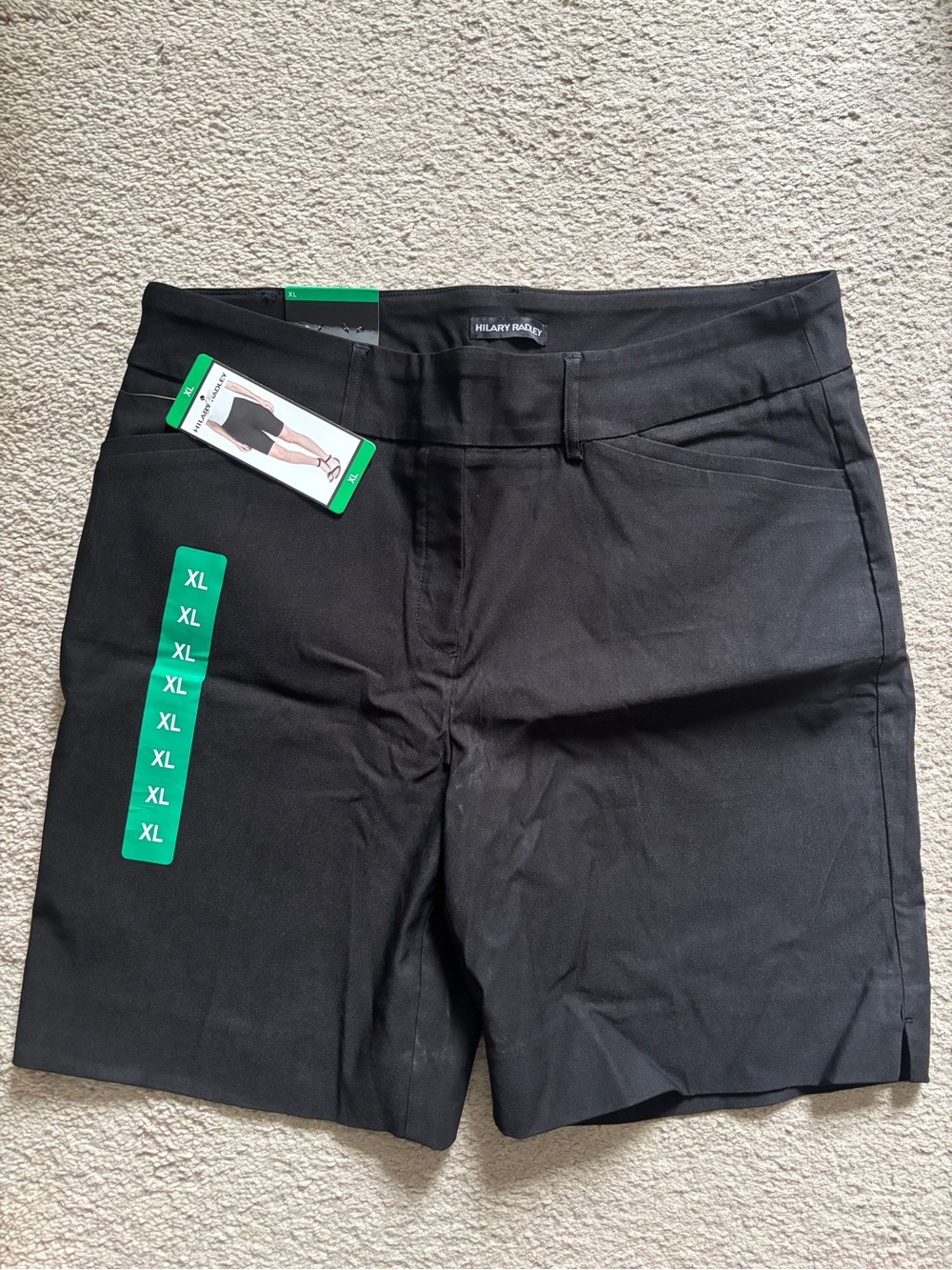 Hilary Radley Black Tailored Pull-On Shorts